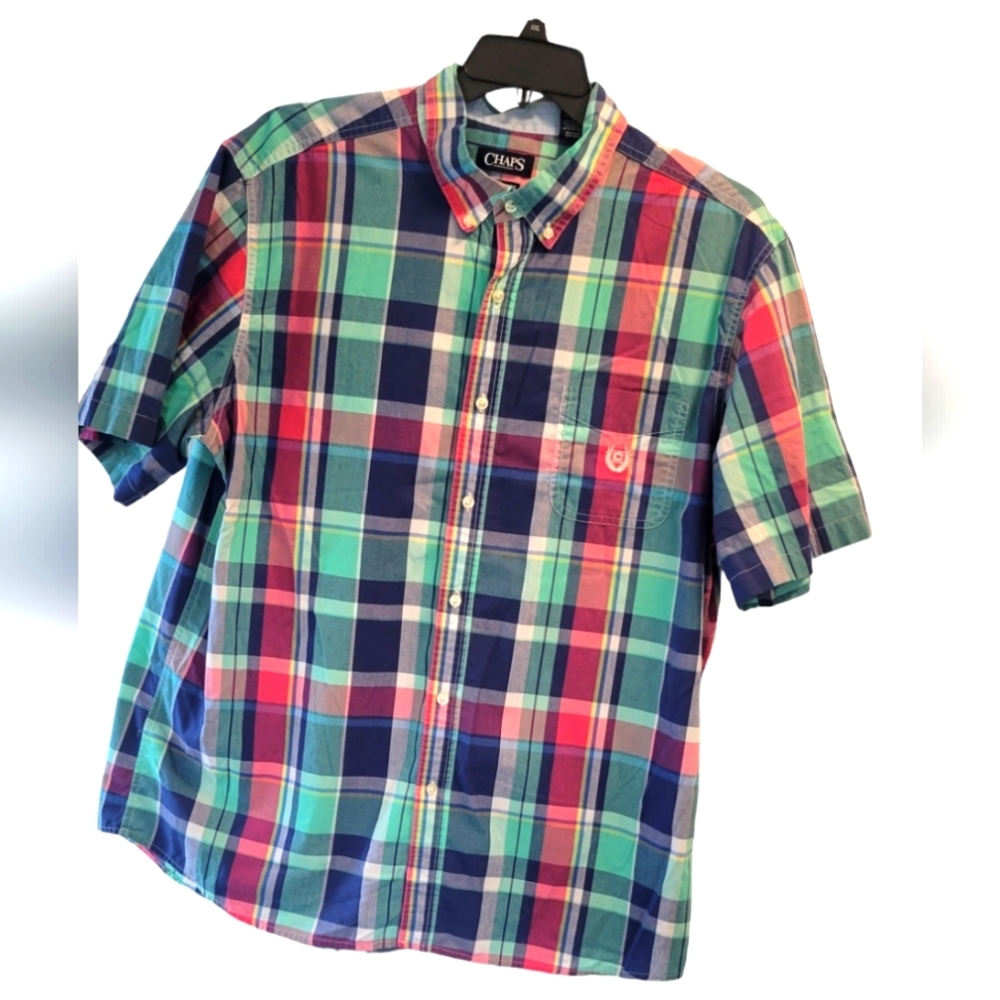 Mens Chaps short sleeve casual button up shirt size XXL